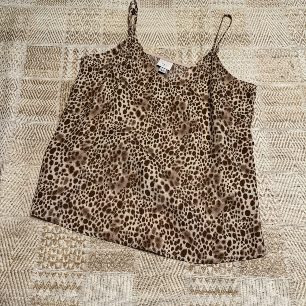 a new day Animal Print Silky Boxy Cami Top